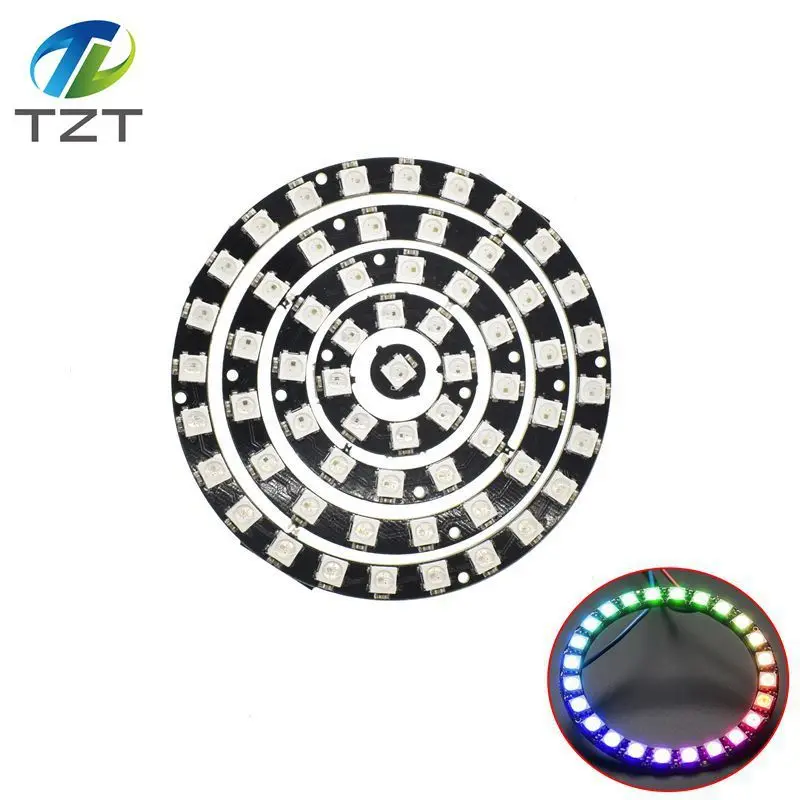 1 шт. RGB светодиодный кольцевой 1 бит 8 бит 12 бит 16 бит 24 бит WS2812 5050 RGB светодиодный+ встроенные драйверы встроенный полноцветный светодиодный светильник круглый