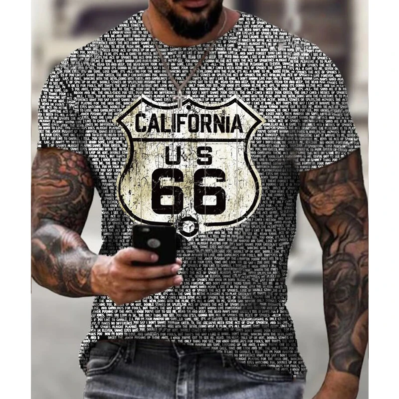 

Men's short-sleeved sports 3DT shirt digital letter printing casual T-shirt fashion streetwear oversized top summer new style