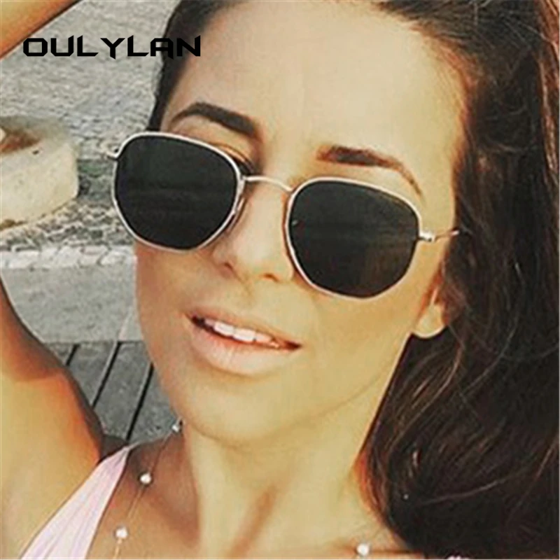 Солнечные очки Oulylan многоугольные для мужчин и женщин винтажные брендовые