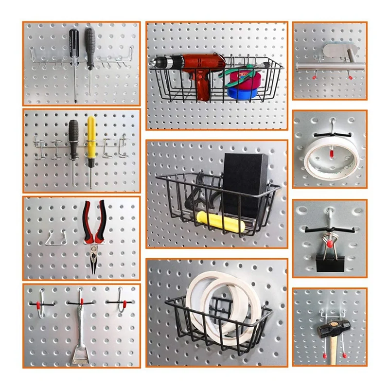 

120PCS Pegboard Accessories Organizer Kit ,Pegboard Hooks ortment, Pegboard Bins, Metal Hooks for Hanging Storage