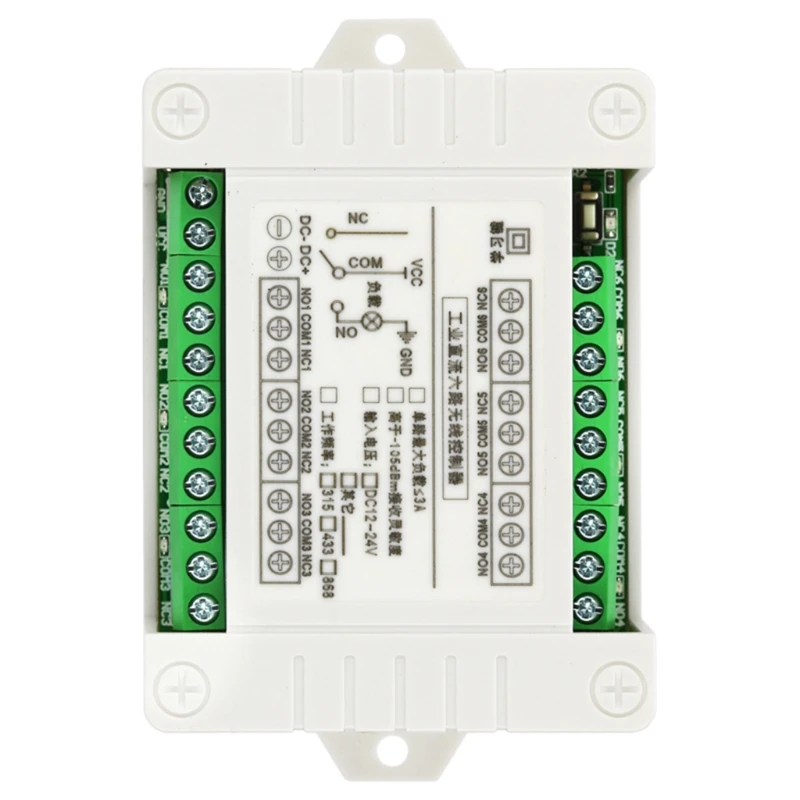 DC 12V 6 CH Channels 6CH RF Wireless Remote Control Switch System receiver transmitter Relay 315/433 MHz |