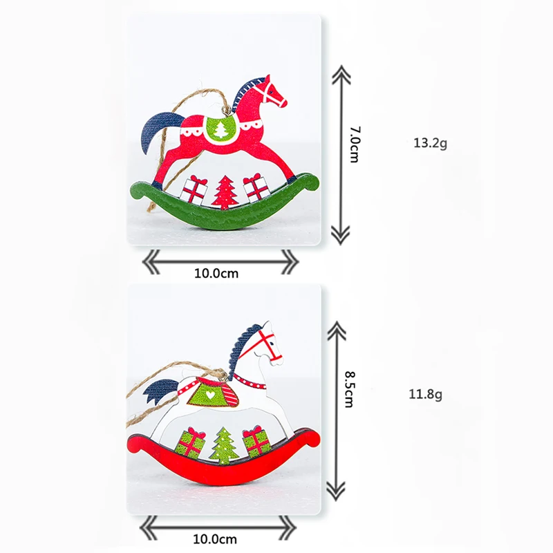 Рождественская елка лошадь кулон Рождественский цвет деревянная украшения