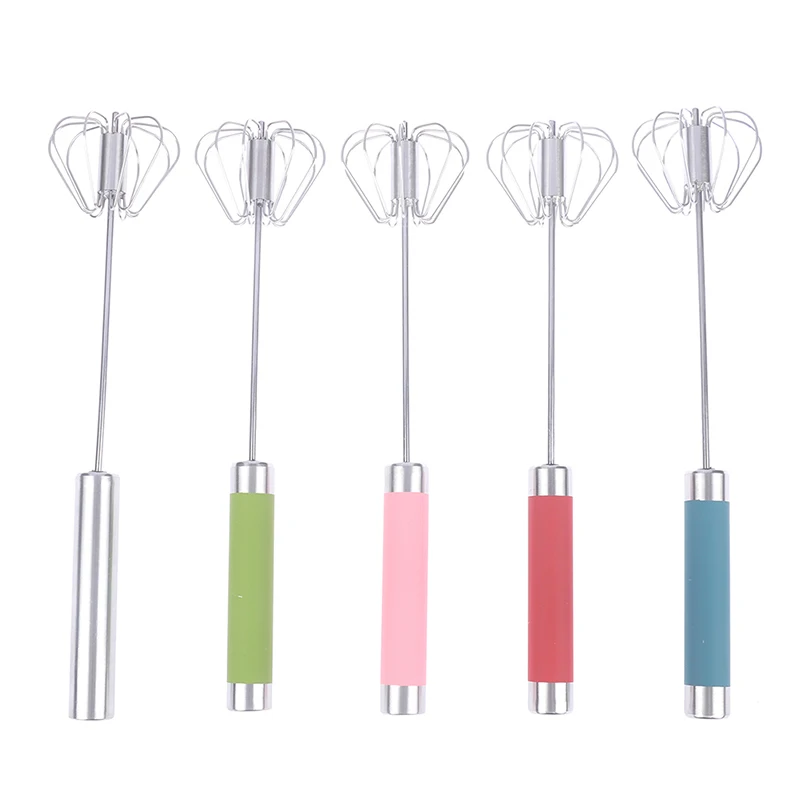 

1PC Salon Barber Home Stainless Steel Hand Push Hairdressing Egg Whisk Stirrer For Cooking ＆ Hairdressing Whisk Cream