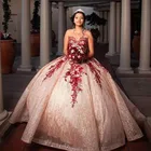 Милое платье цвета шампанского для девушек, кружевное милое бальное платье принцессы с блестками, праздничное платье с блестками для отладки