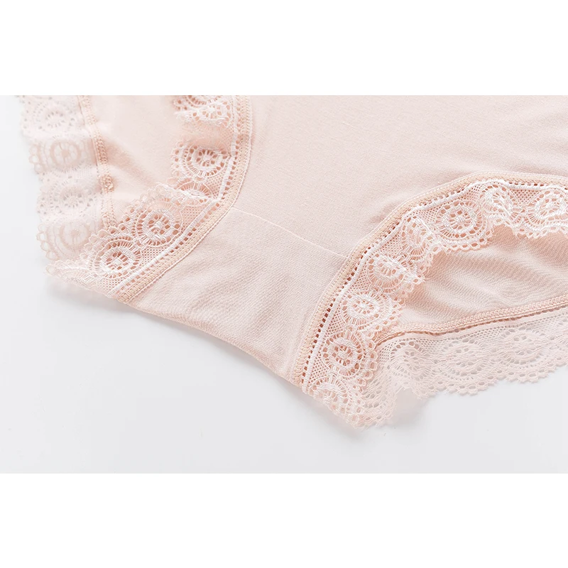 

L~3XL Sexy Lace Briefs Summer Modal Panties Women's Lingerie Soft Cotton Crotch Underpants Breathable Underwear Female Intimates