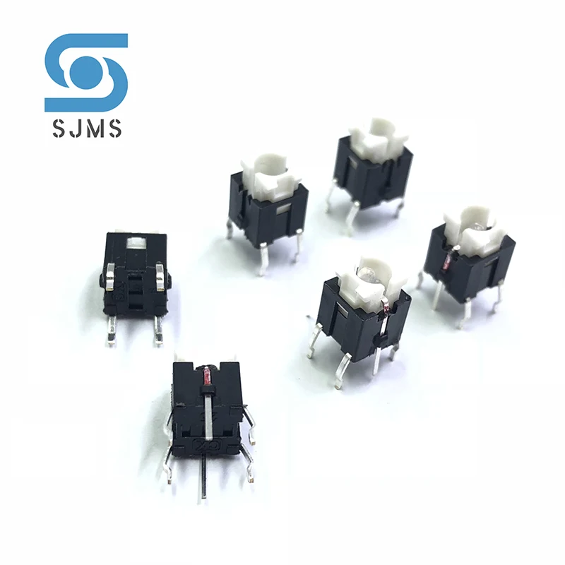 Free Shipping 5Pcs 6*6*8.4mm Through Hole Micro Push Button Tactile Momentary Switch With LED Sample Green Yellow Red White Blu |