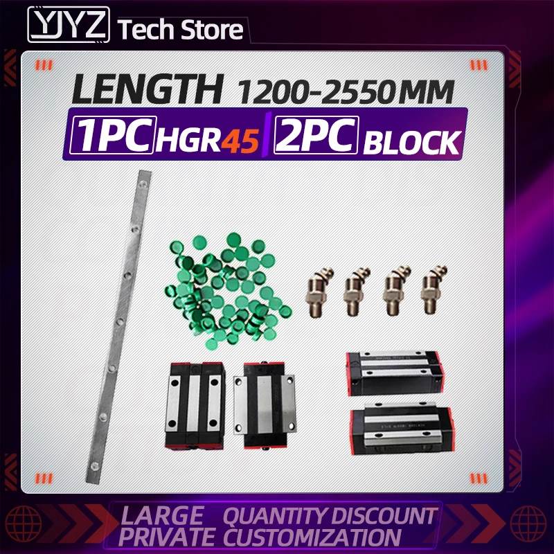 

Linear guide 1PC HGR45 + 1PC HGH45HA / HGW45HA / HGH45CA / HGW45CC Slider length -1200-2550MM
