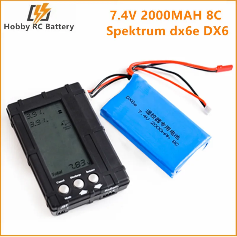 1 2 шт. обновленная 2017 DXF 7 4 в 2000 мАч 8C Lipo батарея 2S для Spe ktrum DX6E DX6 передатчик пульт