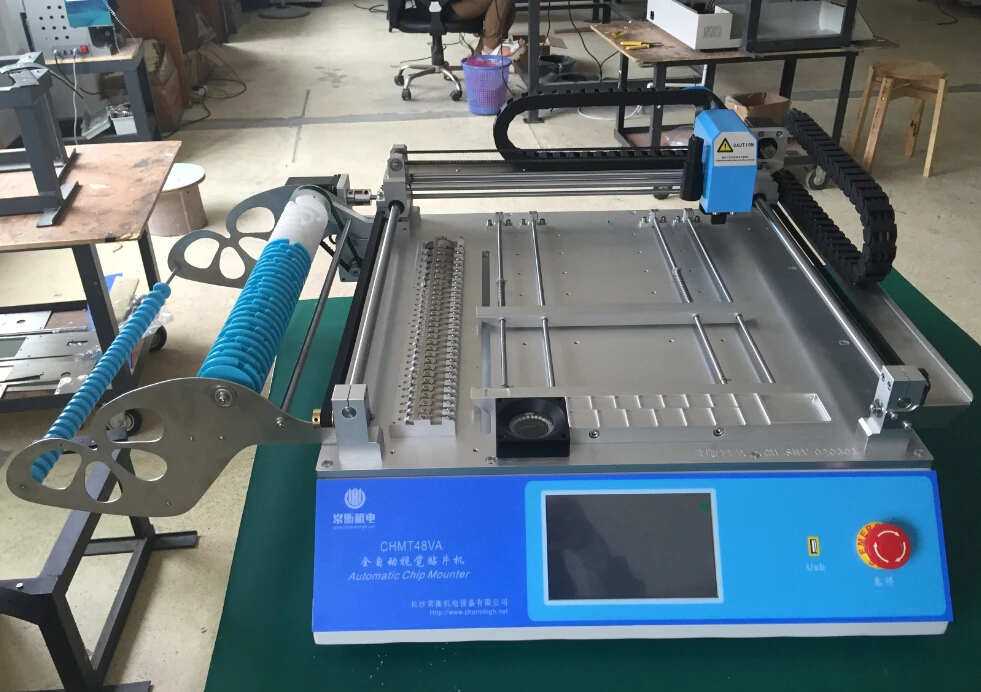 CHMT48VA Vision Desktop SMT Pick and Place Machine + Stick Feeder небольшая партия прототипирования|machine