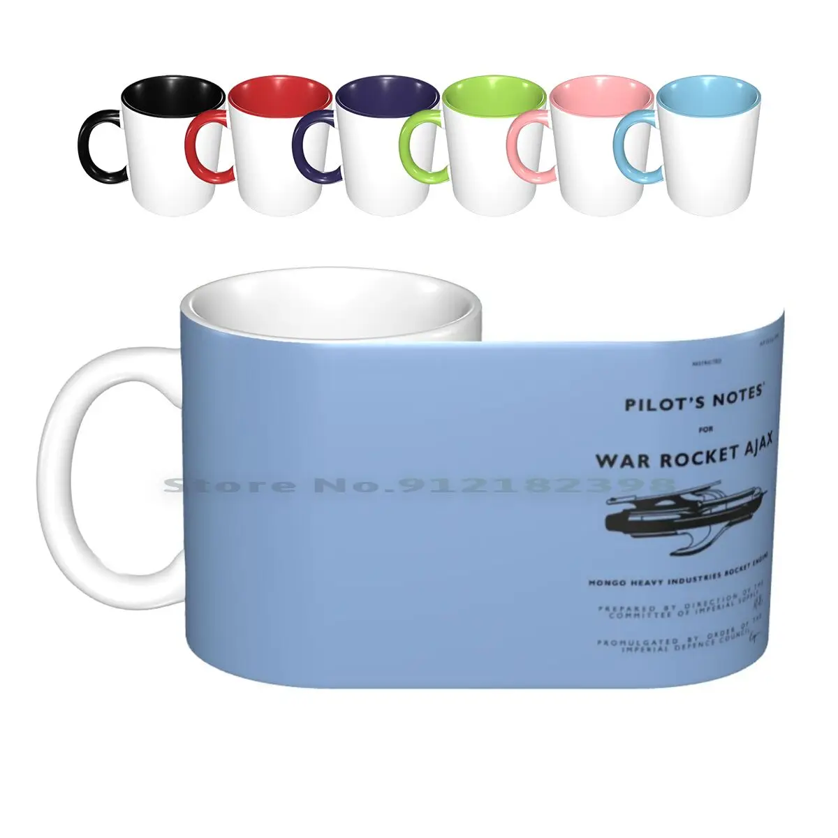 

Pilot's Notes For War Rocket Ceramic Mugs Coffee Cups Milk Tea Mug Science Fiction Sci Fi Sf Cult Movie Pastiche Flash Gordon