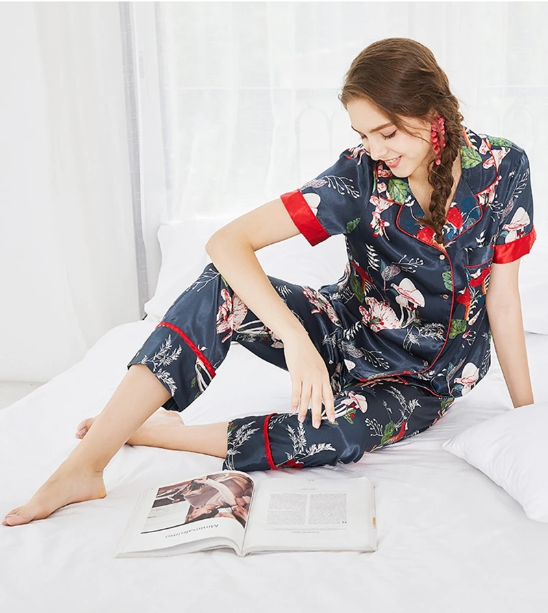 Весенние женские пижамные комплекты из 2 предметов летние пижамы с коротким