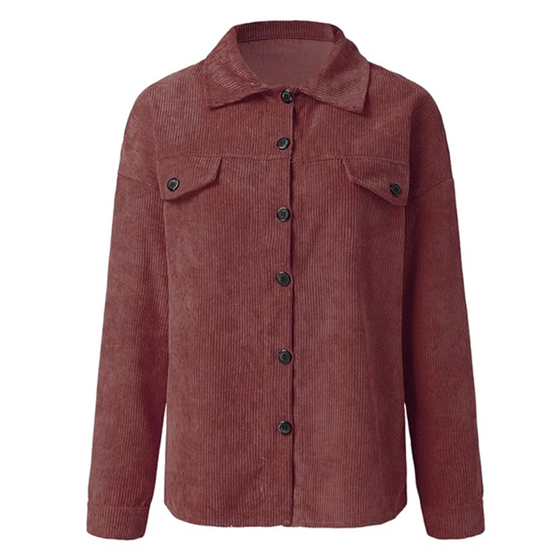 

Corduroy Blouse Women Thick Warm Women's Shirt Ladies Casual Button Blouse Feminina Women Shirts With Pocket Blouse