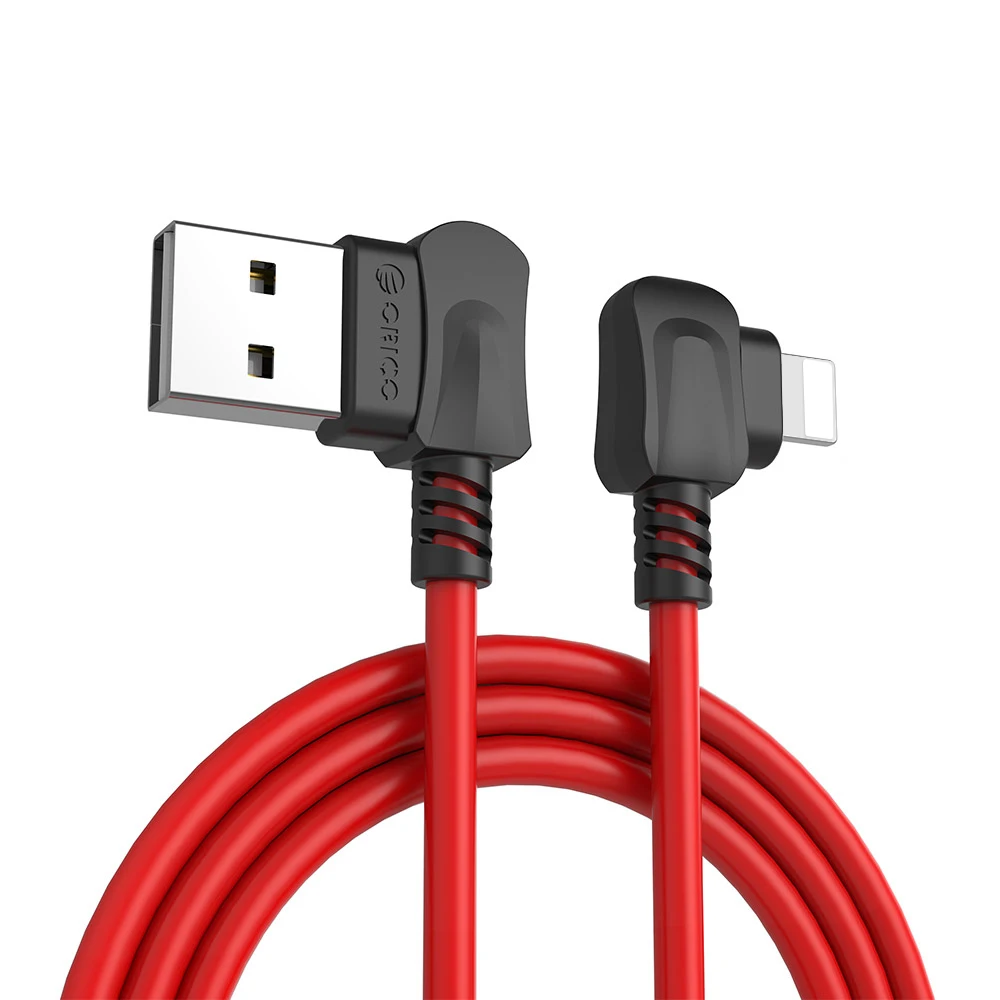 ORICO USB кабель для iPhone X, 8, 7, 6, 5, 6S plus, кабель для быстрой зарядки, зарядное устройство для мобильного телефона, шнур, адаптер, USB кабель для передачи данных - Цвет: Красный