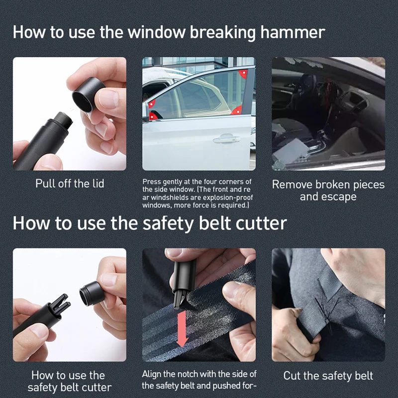 

Mini Car Window Glass Breaker Seat Belt Cutter Safety Hammer Life-Saving Escape Hammer Cutting Knife Interior Accessories