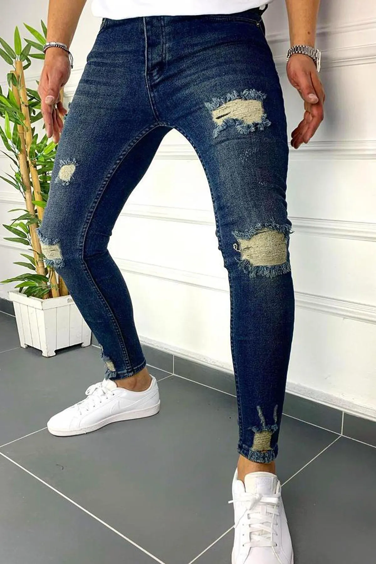 

Men's Slim Fit Jean Denim Pants 20Y-2100439-01 Navy Blue