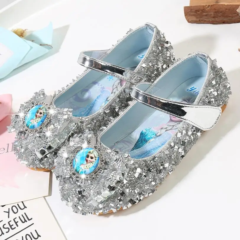 Обувь для девочек кожаная малышей Эльза туфли принцессы сезон осень весна