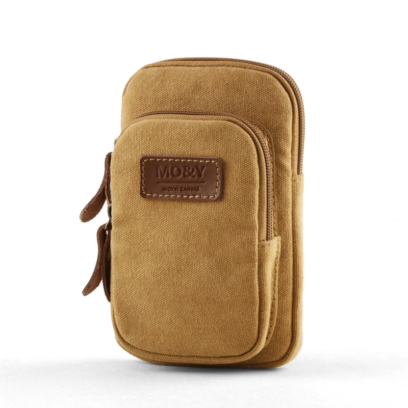 Mini Canvas Message Bags Crossbody for Men Dark Academia Style Vintage Cell Phone Shoulder Sling Bag Male Fanny Packs Pocket