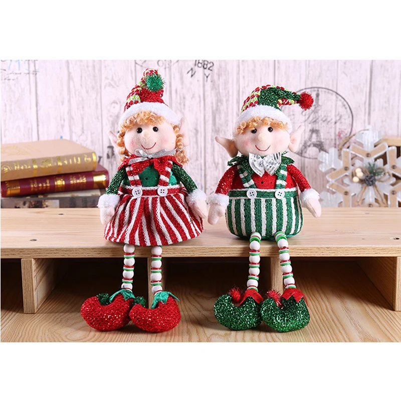 Рождественская елка украшения Висячие длиннононогий эльф Кукла выдвижные ножки