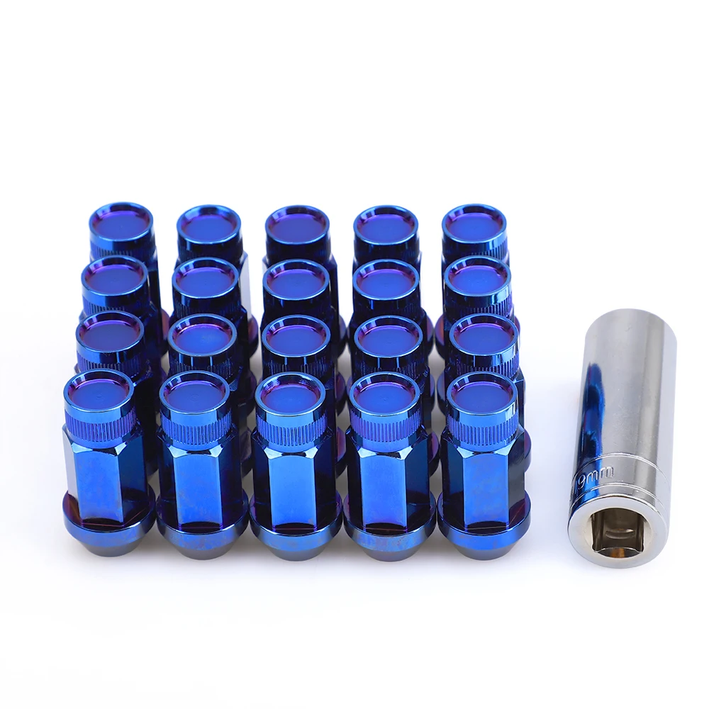 20 шт. конические Алюминиевые гайки 7075 T6 для колесных сидений цвет Bluing M12 * 1 5