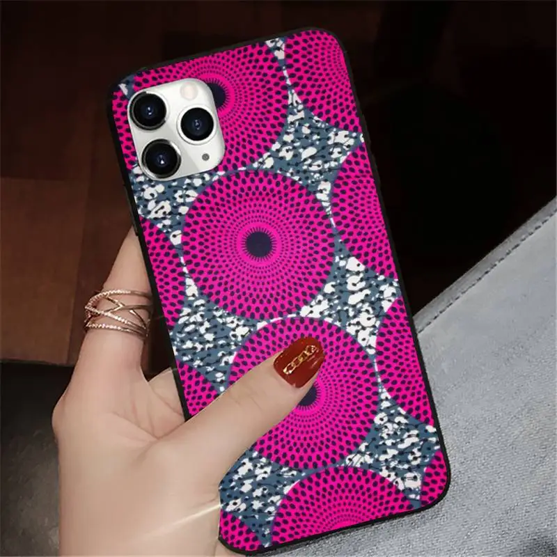 

African fabric print Phone Case for iPhone 7 8 11 12 Pro X XS Max XR Samsung A S 10 20 50 Plus pro funda