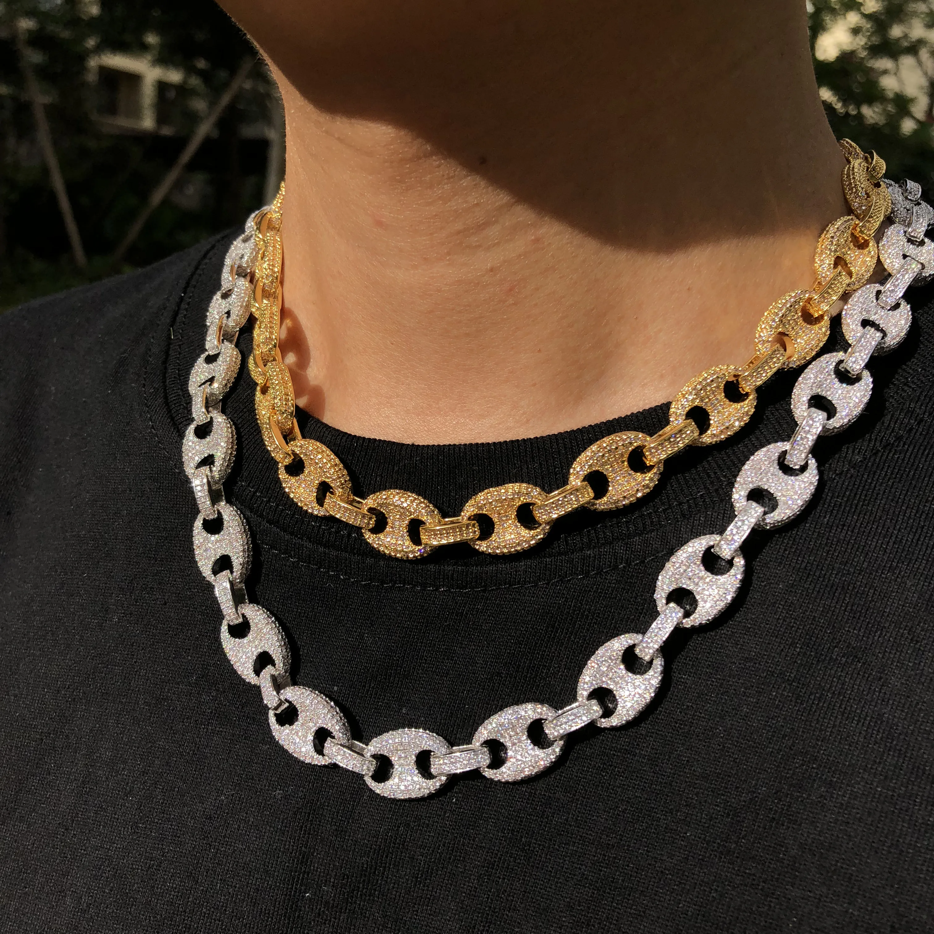 Iced out Guci ювелирные изделия Хип хоп manufancturer|Цепочки| |