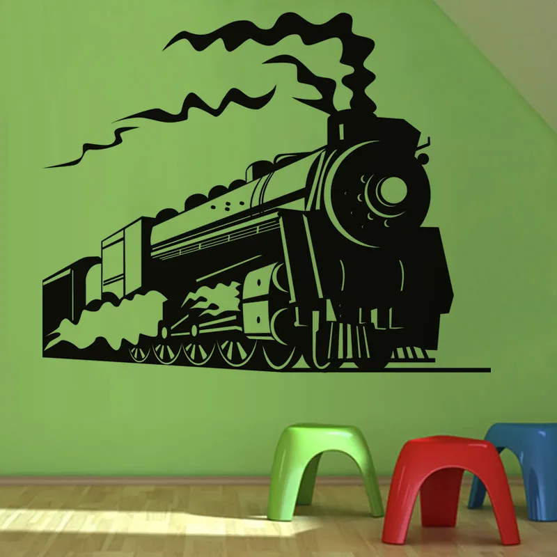 

Steam Train Wall Sticker Home Decor Removable Living Room Children Kids Room Decoration Nursery Wall Decals