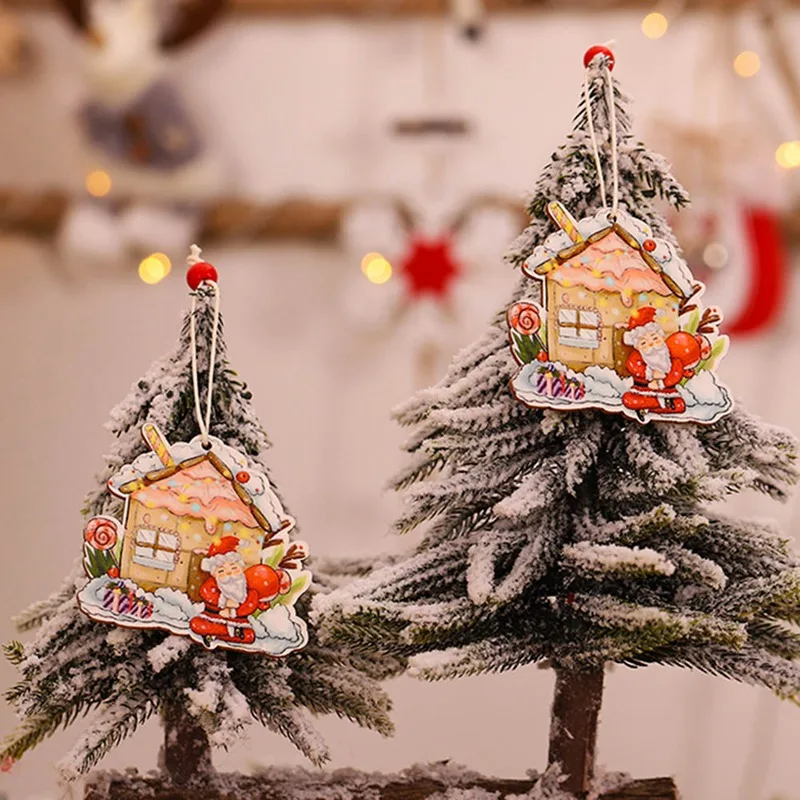 Милая искусственная деревянная подвеска сделай сам ангел/Снеговик/автомобиль