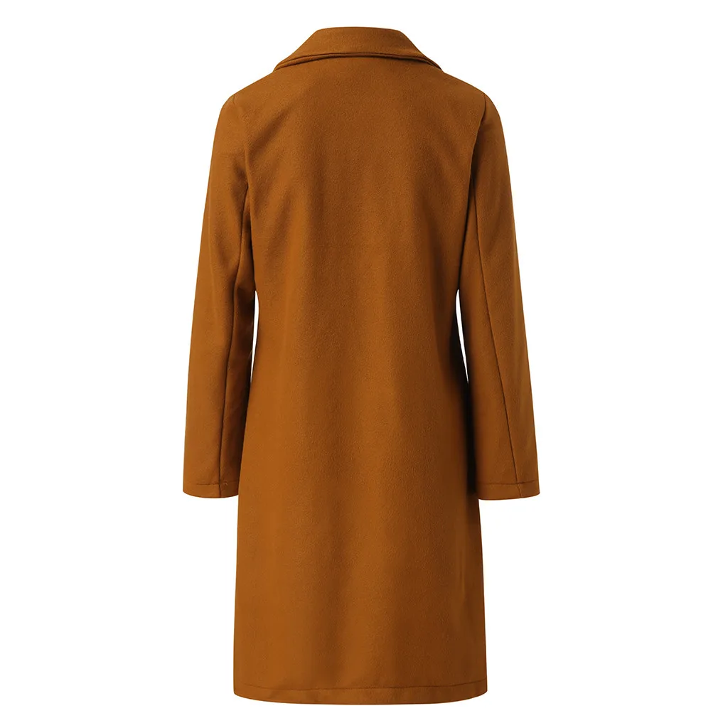 Chaqueta mujer, женское элегантное пальто из искусственной шерсти, тонкое женское длинное пальто, верхняя одежда, куртка abrigos mujer invierno