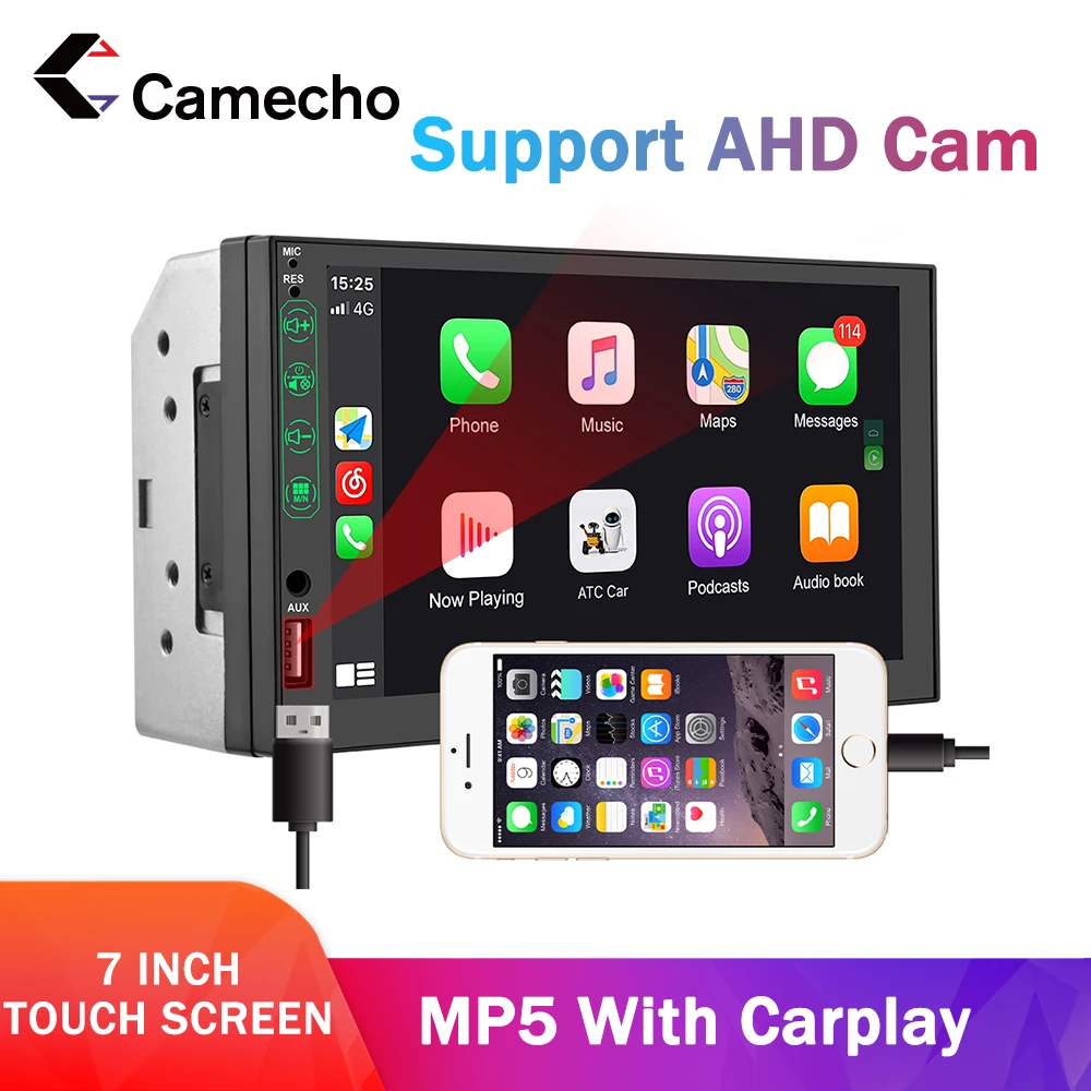 

Camecho Universal 2Din 7 '' Wince Systerm With Carplay GPS Car Radio MP5 Carplay Stereo Touch Screen With Steering Control