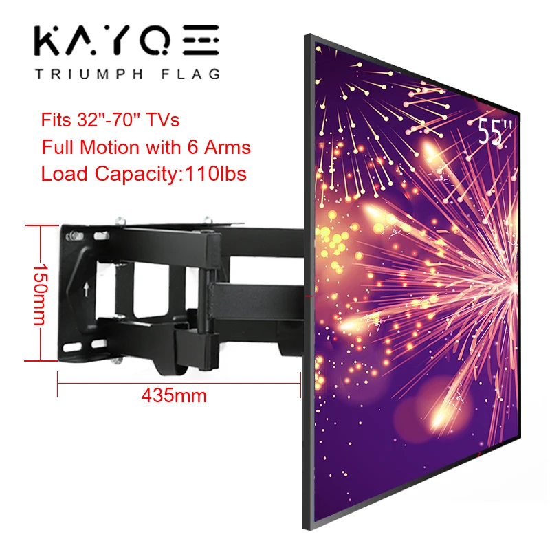 Настенный кронштейн для телевизора 6 кронштейнов полный движение наклон