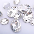 Прозрачные овальные Стразы для шитья, 8x10 мм 10x12 мм 10x14 мм 13x18 мм 18x25 мм 20x30 мм Y1047