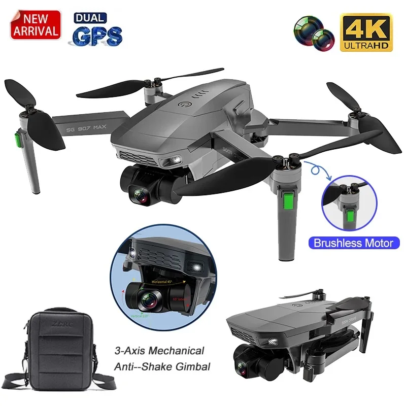 

Дрон SG907MAX складной, 2 камеры, GPS, радиус 1200 м, двойная камера