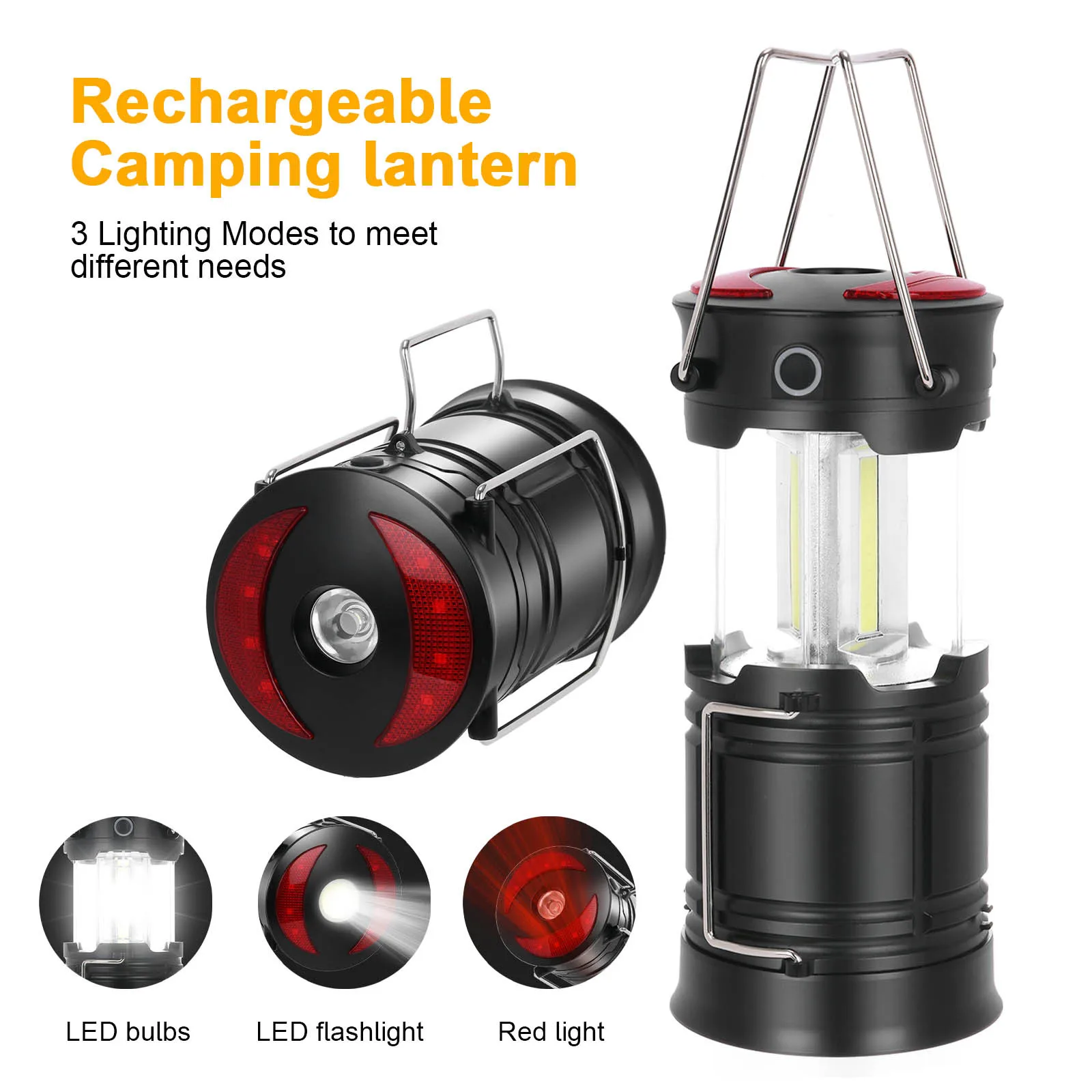 

Led Camping Lamp Portable Ultra Tent Bright Light Collapsible Lanterns Waterproof Tent Flashlight Hiking Camping Tent Lights