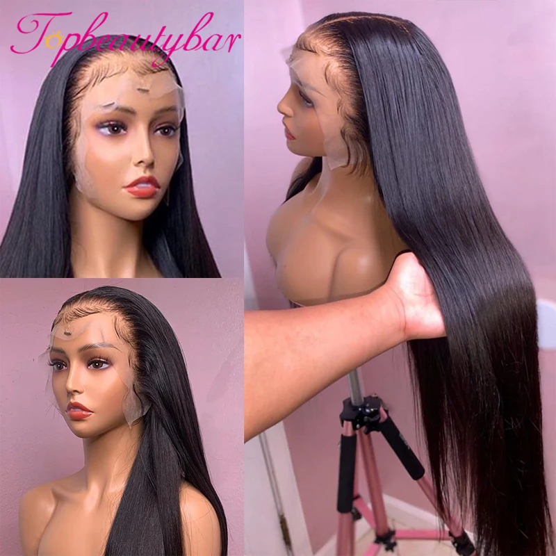 HD Transparent Lace Front Wigs Human Hair Wigs For Black Women Pre Plucked Straight Lace Frontal Wig Peruvian Remy Hair