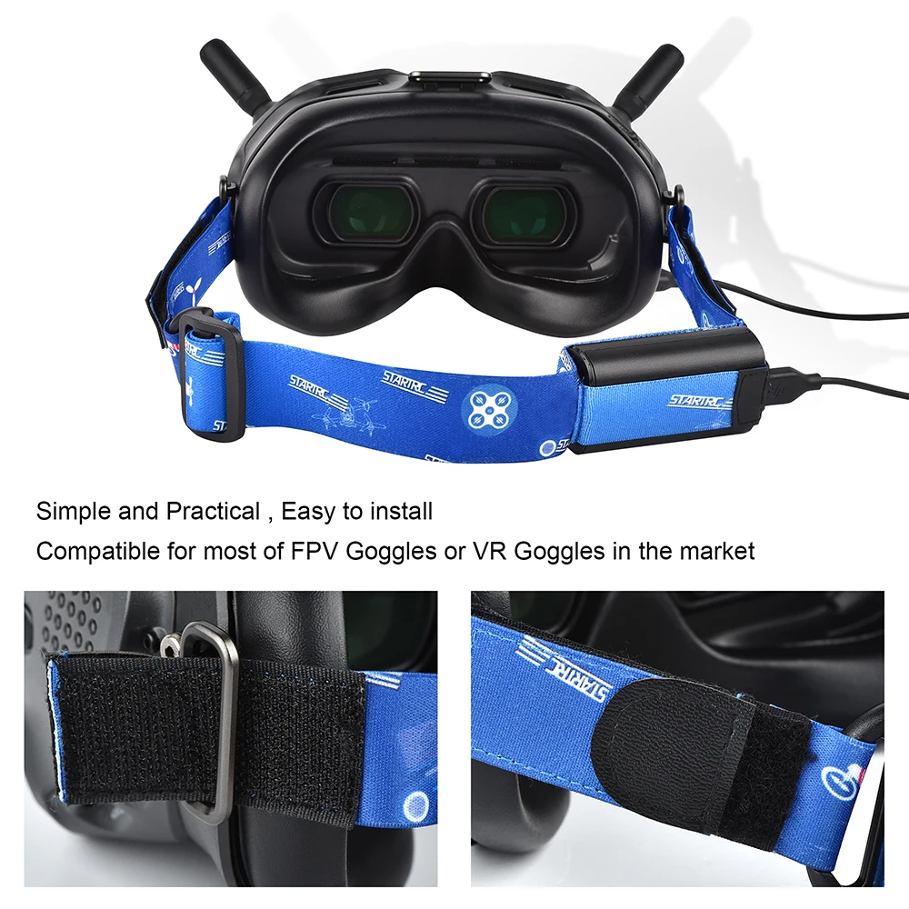 Ремешок для аккумулятора DJI FPV Googles V2 цветное регулируемое оголовье очков