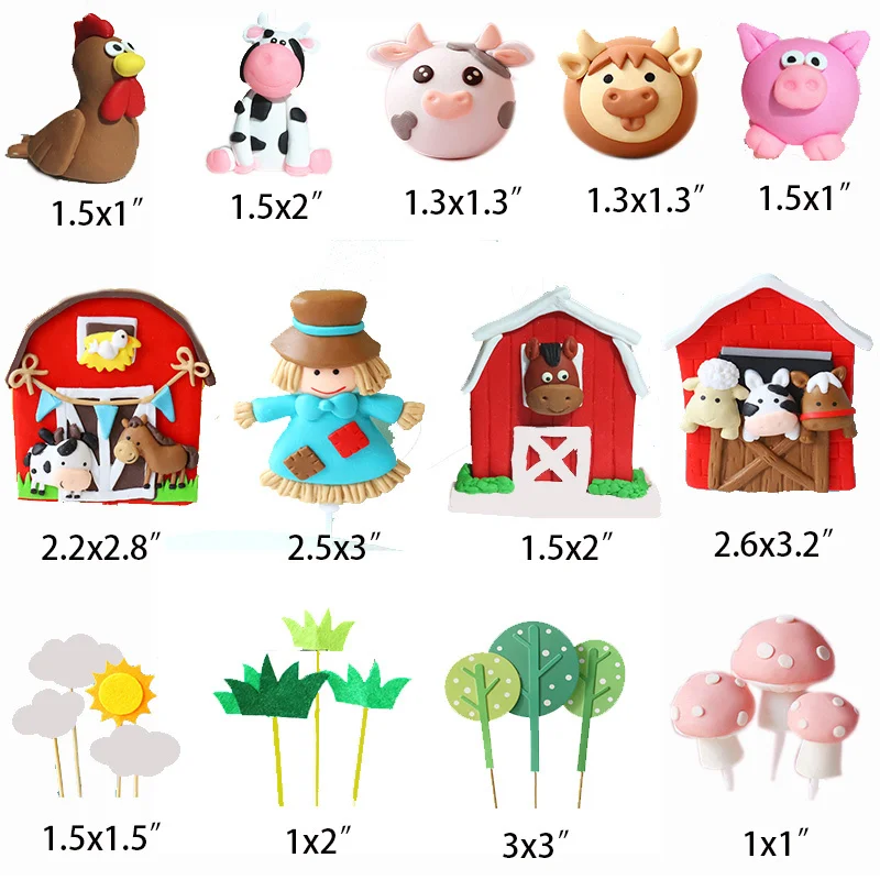 Персональный Набор для украшения торта набор в виде животных на ферме подарок