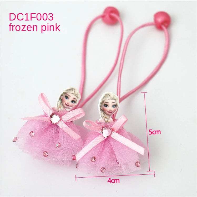 

Disney Children's Hair Accessories Frozen Elsa Wonder Headdress Princess Lace Dress Hair Ring anime Baby rubber band DC1F003