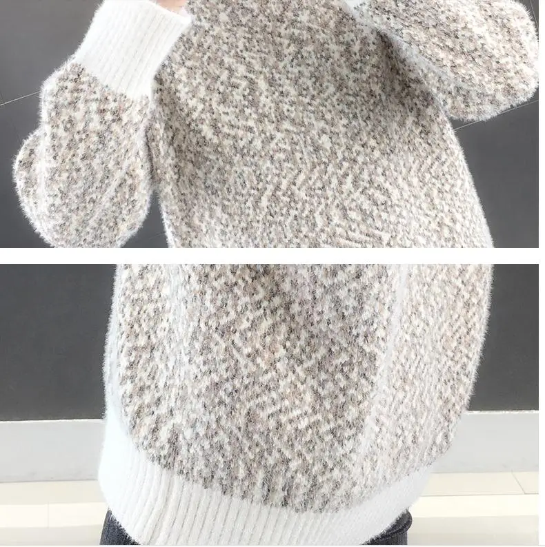 

2020 Women in winter and autumn with New style fashion Long sleeve High collar Set head Sweater coat