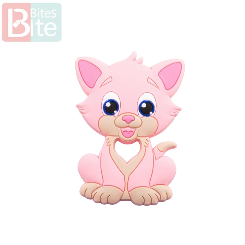Cat Pink Укус укусов 1 шт. Детские Товары силиконовые ребенка режутся зубы кролика игрушки-прорезыватели Еда Класс продукты младенца силикона Банни без добавления бисфенола А Прорезыватели для зубов - Цвет: Cat Pink