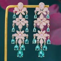 soramoore luxury gorgeous %d1%81%d0%b5%d1%80%d1%8c%d0%b3%d0%b8 full cz tassel pendant earrings for noble women bridal wedding boucle doreille femme 2021