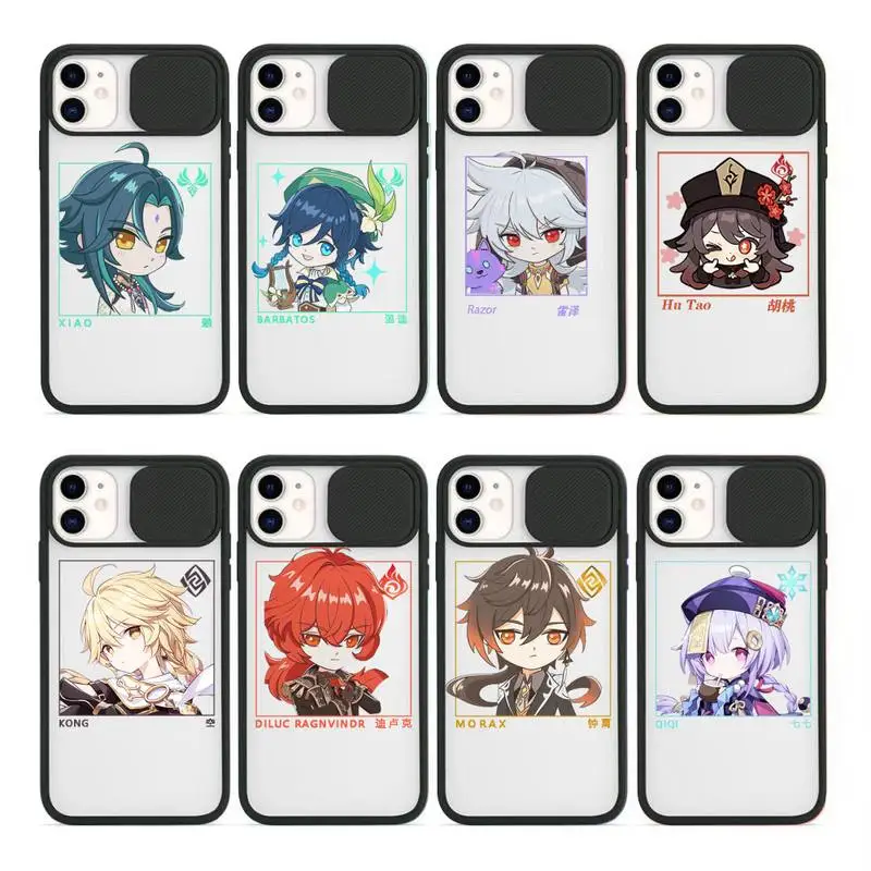 

Genshin impact zhongli xiao hutao Phone Case Transparent for iPhone 7 8 11 12 se 2020 mini pro X XS XR MAX Plus