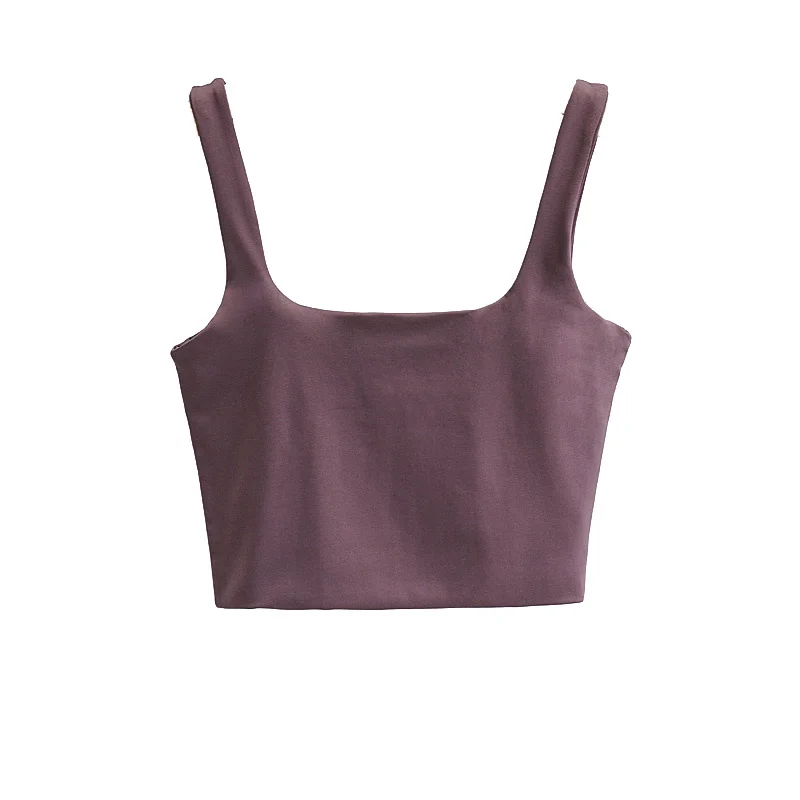 

European and American Ins Street Style High Waist Short Crop-Top Tight-Fitting Stretch Double Layer Vest Slim Outer Wear Sling