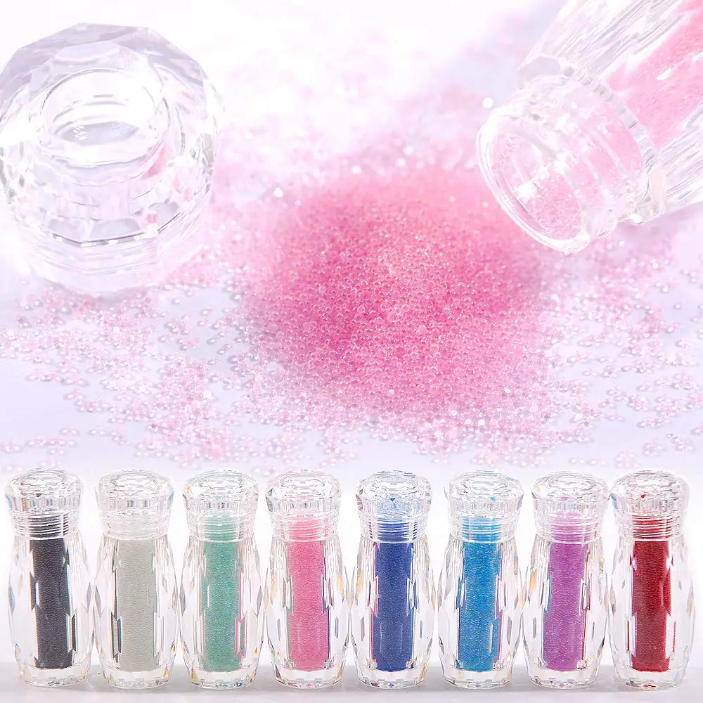 

0.6-0.8MM Micro Crystal Beads Tiny 3D Caviar Nail Art Crafts Makeup Decorations DIY Manicure Accessories 1Bottle