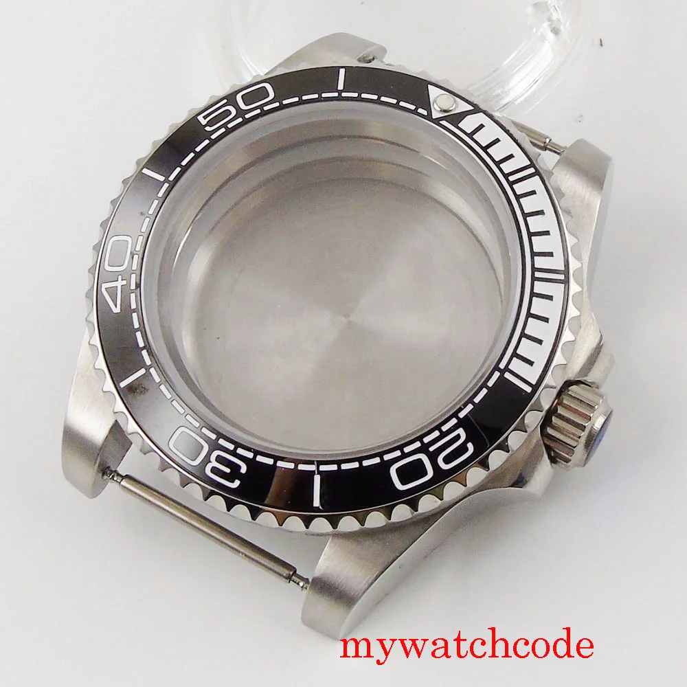 40 мм чехол для часов из нержавеющей стали без лупы сапфировое стекло