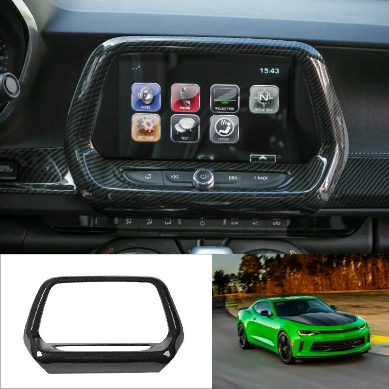 

Carbon Fiber ABS Central Console Display Navigation Screen Panel Trim for Chevrolet Camaro 2016-2020 Car Accessories