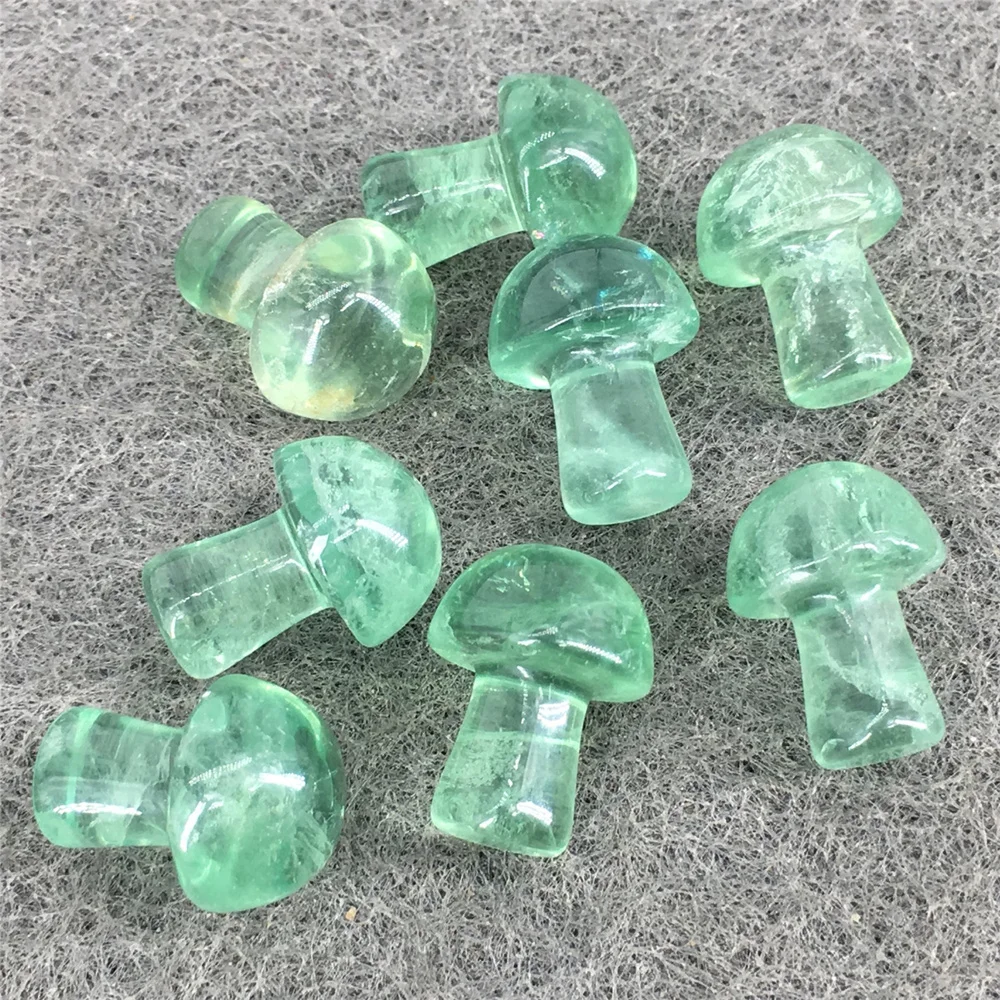 

1pc Mini Mushroom Statue Natural Stones Carved Decoration Fluorite Mushroom Healing Crystal Gift Room Ornament Fish Tank Decor