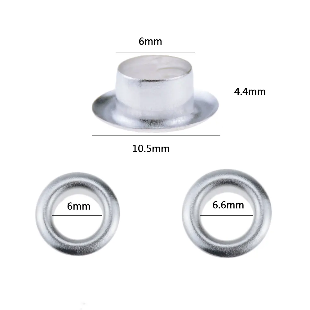 200 наборов внутреннего диаметра 6 мм Металлический Воздушный глаз + инструмент