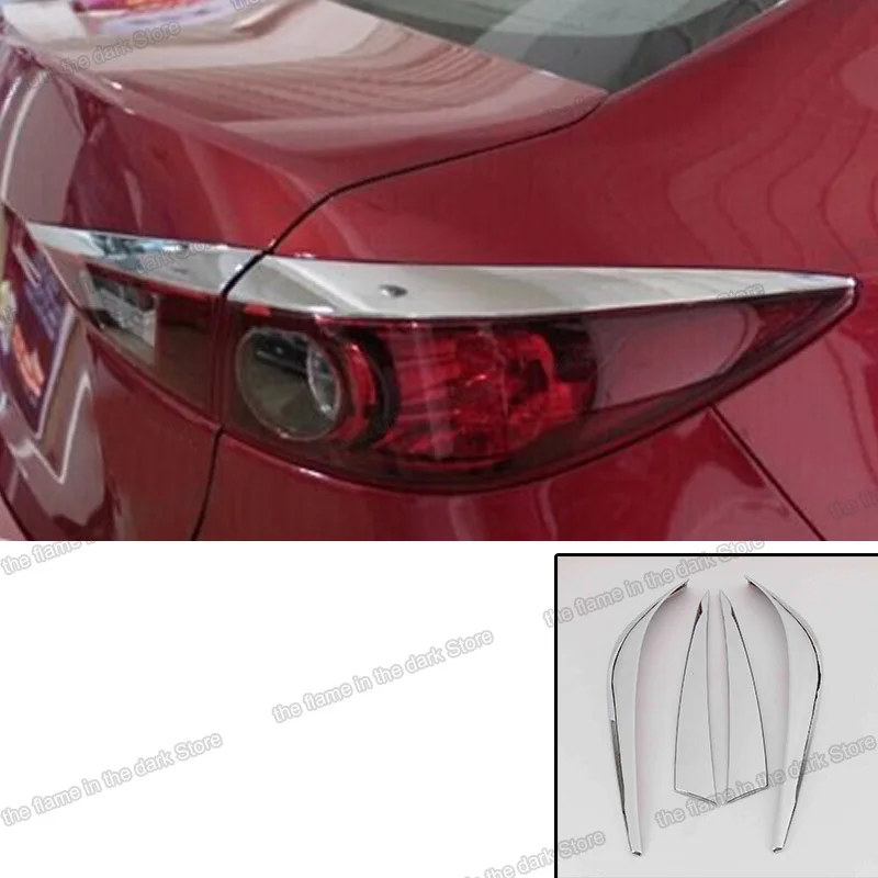 

Блестящие Серебряные задсветильник фары для mazda 3 mazda3 axela 2014 2015 2016 bm аксессуары автостайлинг запчасти