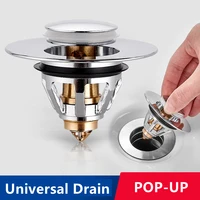 universal basin drain filter push type bathtub drain stopper bounce core bathroom plug sink strainer plug kitchen accessories