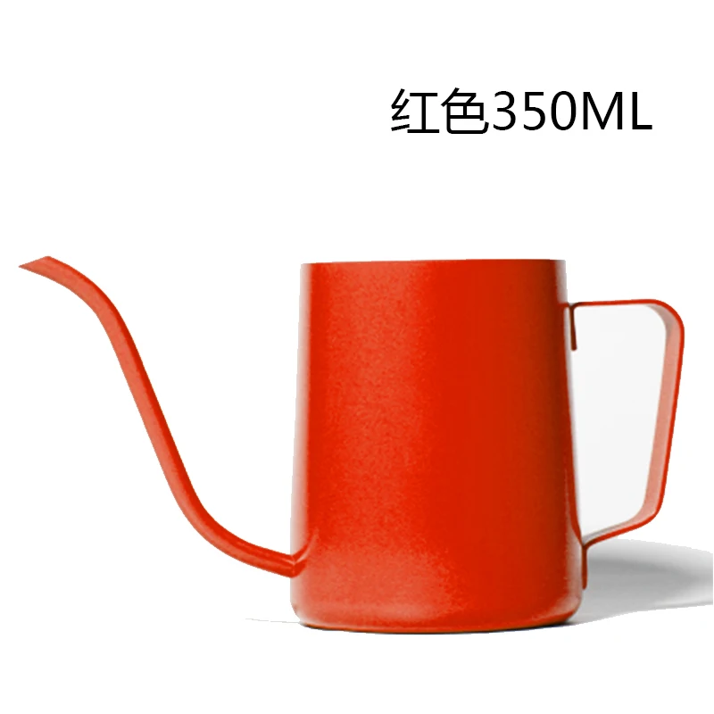 Red350ml Нержавеющая сталь, утолщенные тонкие горшки, капельный кофейник с гусиным носиком, чайник с длинным горлышком, инструмент для домашнего чая, 250 мл/350 мл - Цвет: Red350ml